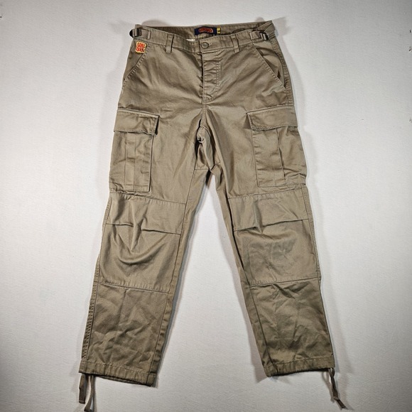 Empyre Jeans Relax Double Knee Bubble Skate Men's 28 Tan Cargo Pocket  Y2K - Picture 2 of 7